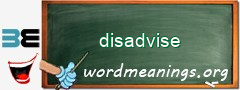 WordMeaning blackboard for disadvise
